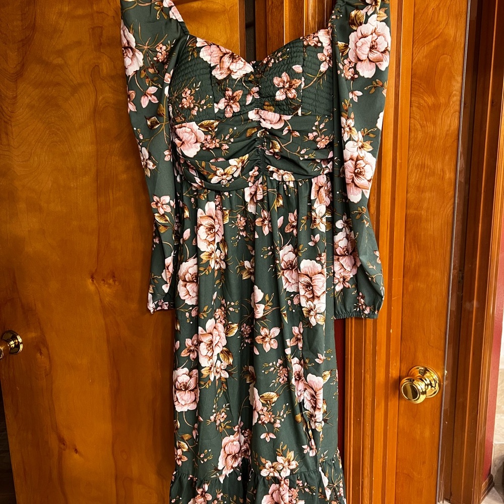 BOG Collective Floral Green Dress